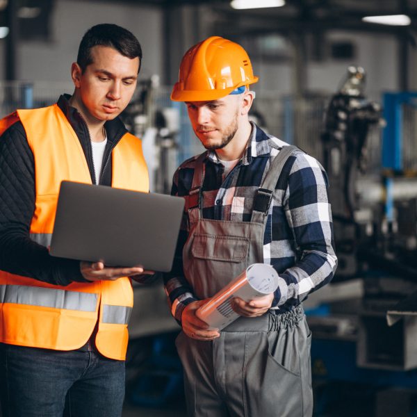 Two colleagues at a factory Two colleagues at a factory